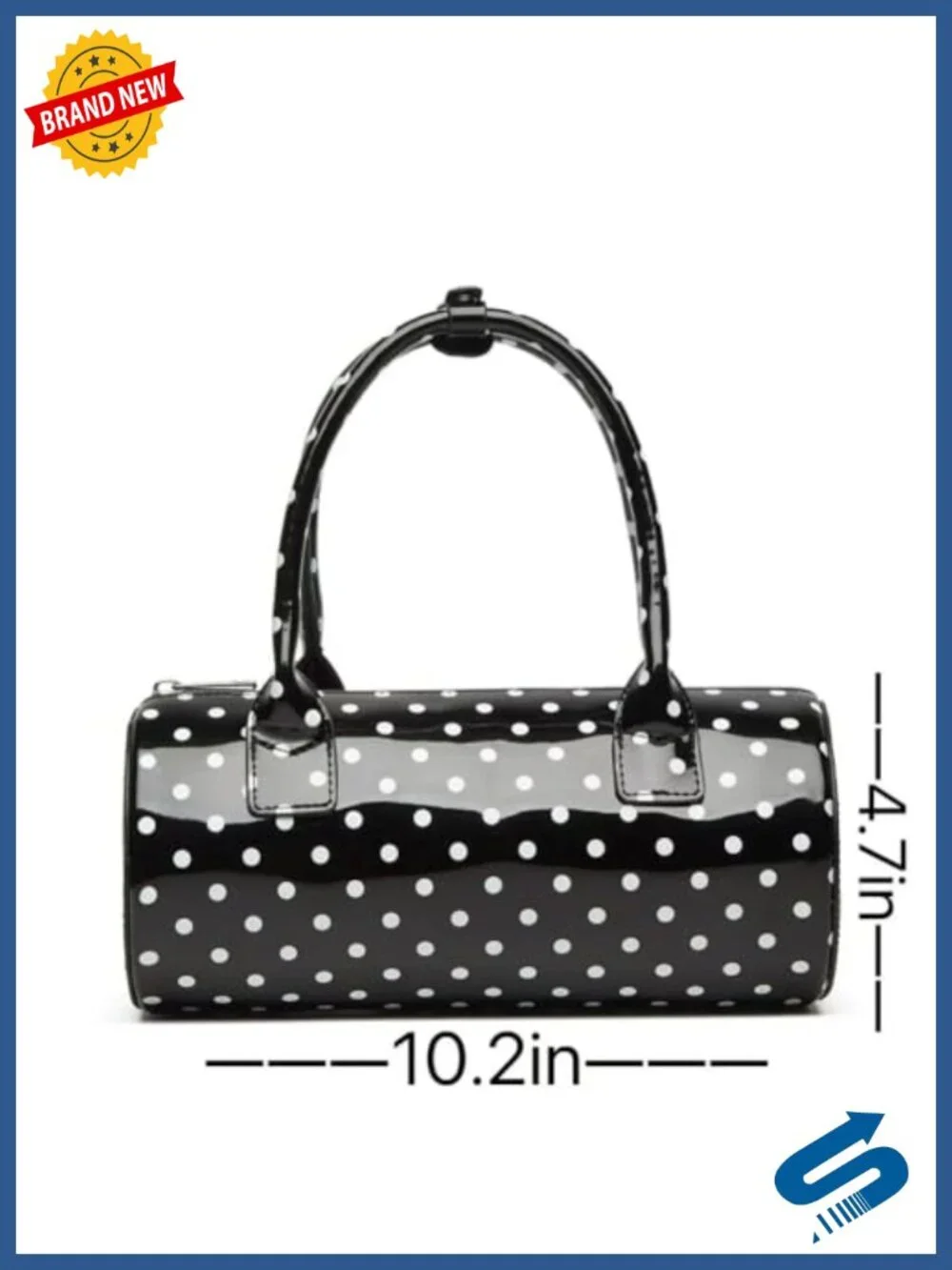 Polka Dot Crossbody Bag Round Boston Satchel Mini Bucket Bag PU Leather